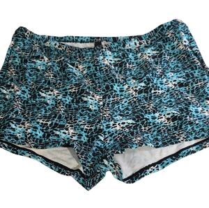 Ellos Black and Blue Swimsuit Shorts Sz 16